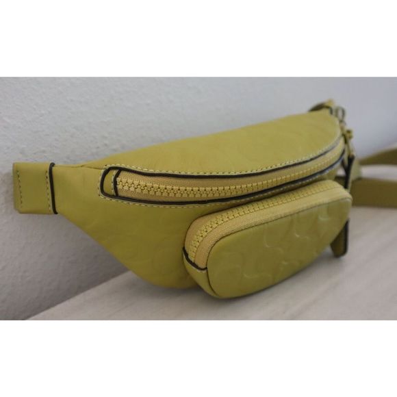 Coach CH073 Women's Chartreuse Signature Leather Sprint Mini Belt Bag $350 - Picture 10 of 16